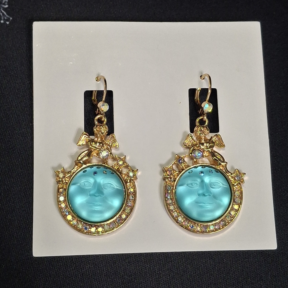 Kirks Folly Angel Moon Face Earrings - Picture 10 of 11